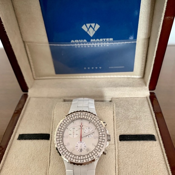 Aqua Master White Ceramic watch w/1.25 ct dia face - Picture 2 of 6